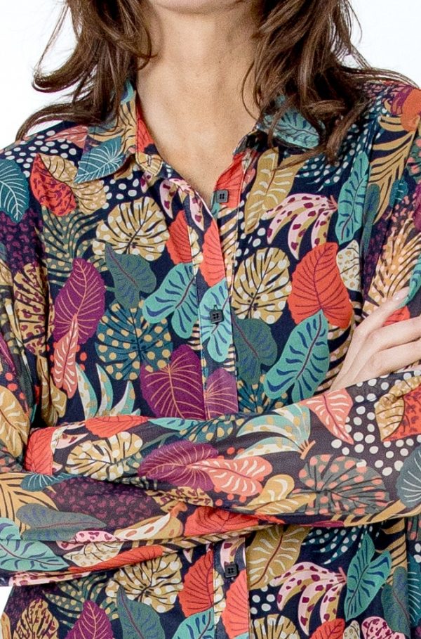 Camisa Aibell hojas multicolor – Lylu Wear