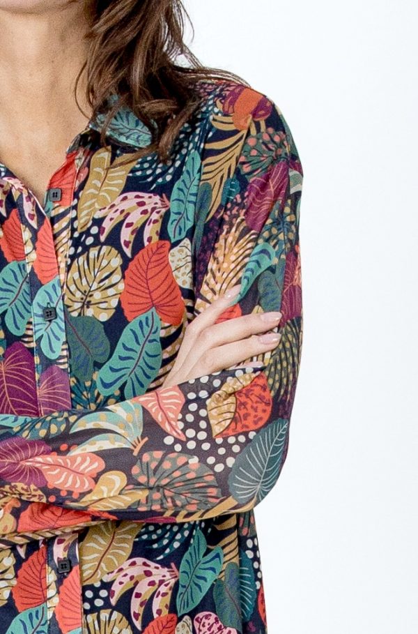 Camisa Aibell hojas multicolor – Lylu Wear