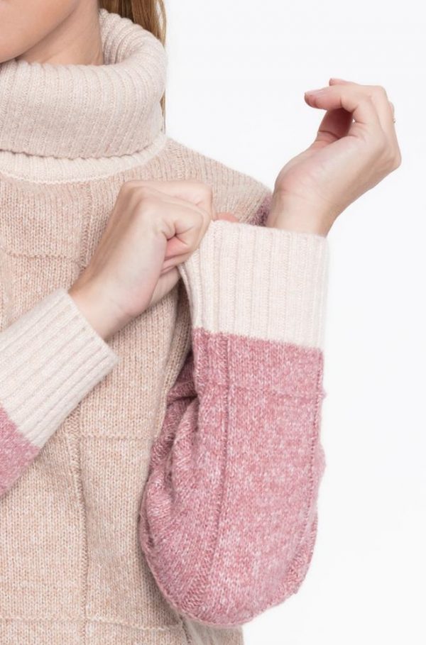 Jersey Naomi de punto — colores pastel y cuello cisne