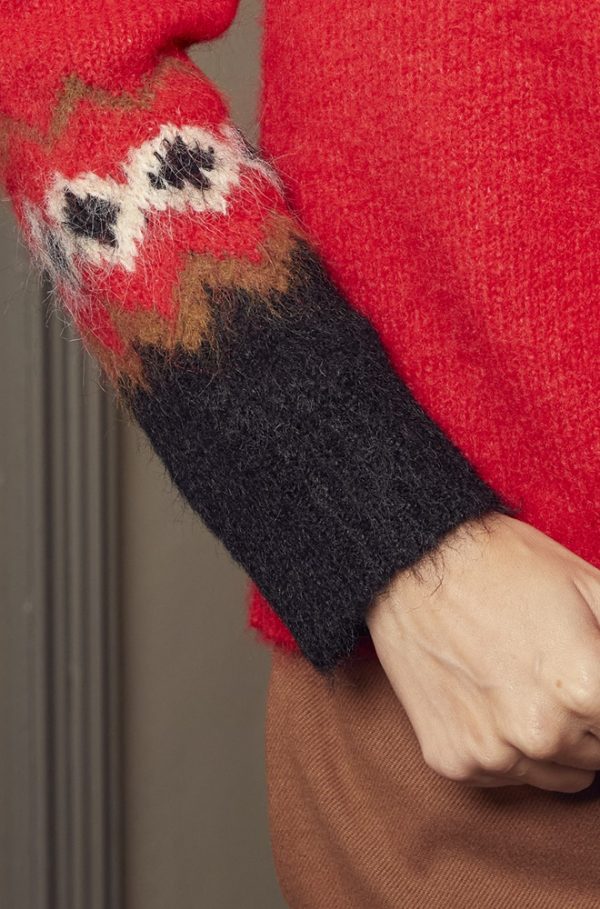 Jersey Ilali rojo con greca geométrica – Lylu Wear
