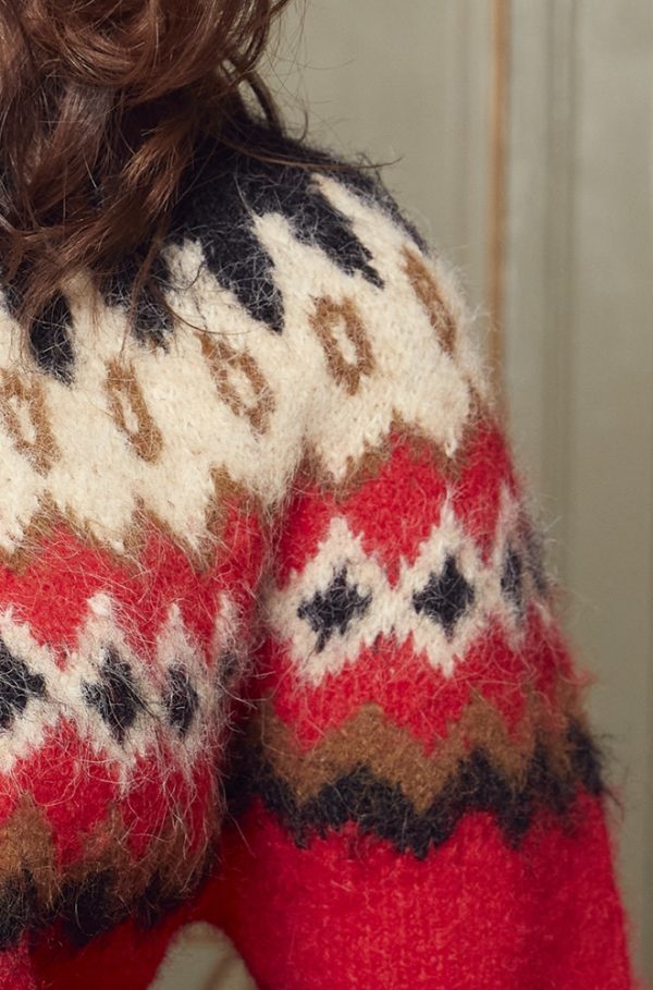 Jersey Ilali rojo con greca geométrica – Lylu Wear