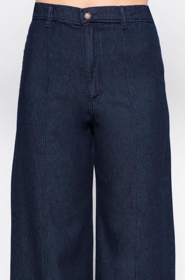 Costura delantera vertical en Pantalón Vaquero Celia mujer palazzo