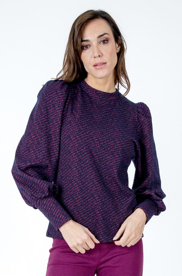 camiseta Circe de Lylu Wear azul marino y fucsia