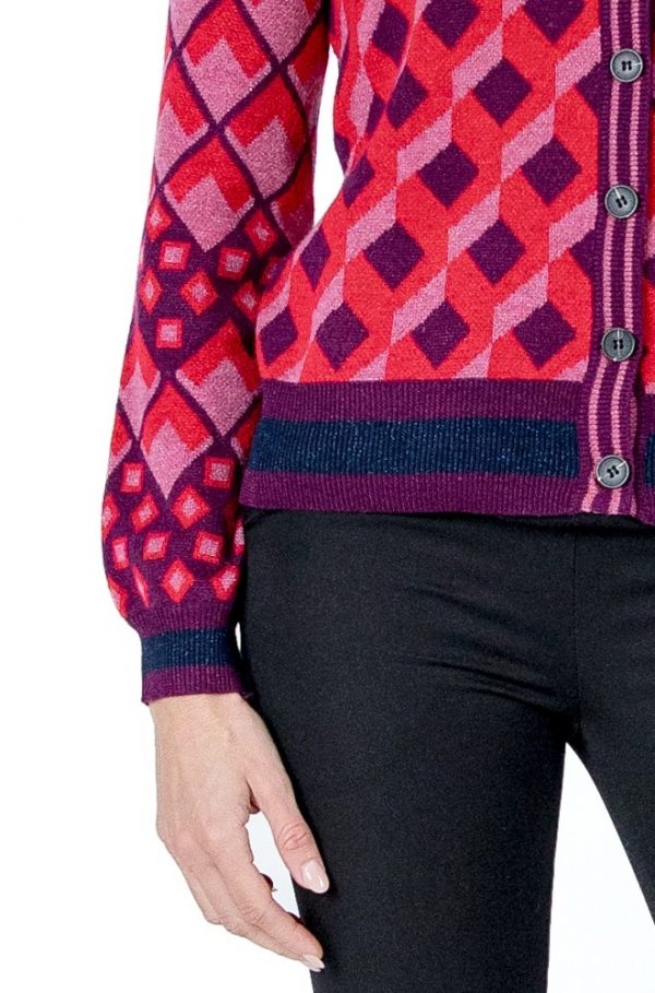 Cárdigan Nief Lylu Wear con estampado geométrico