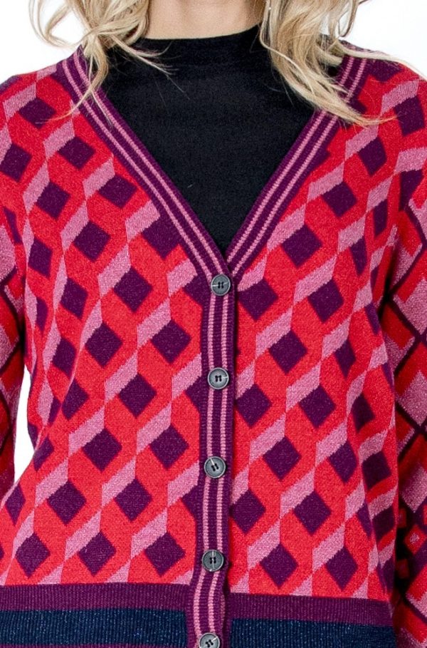 Cárdigan Nief Lylu Wear con estampado geométrico