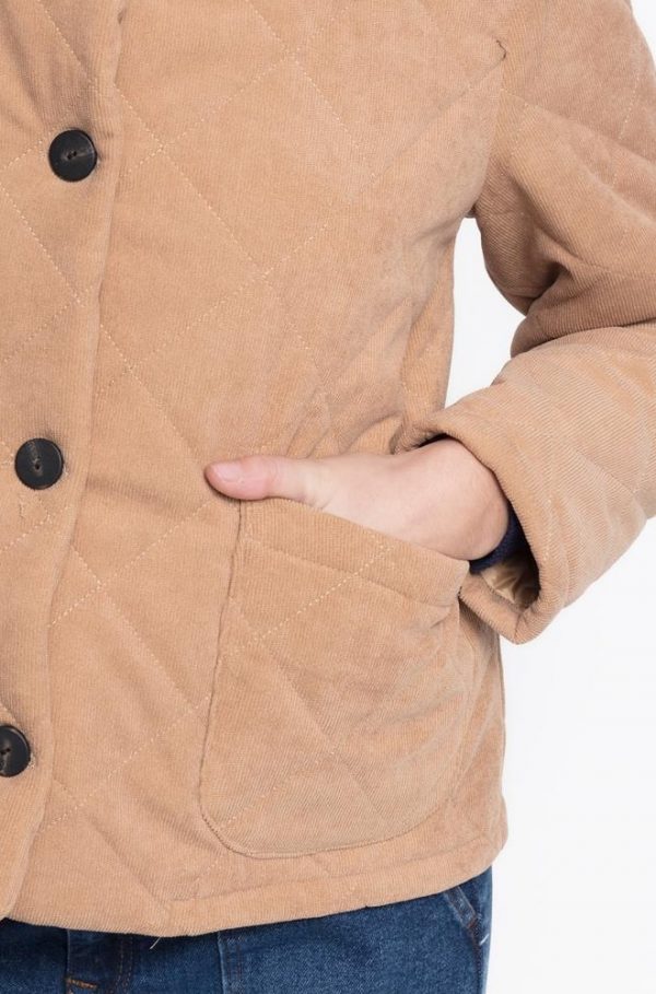 Chaqueta acolchada camel Cms Love | Pana fina y forro