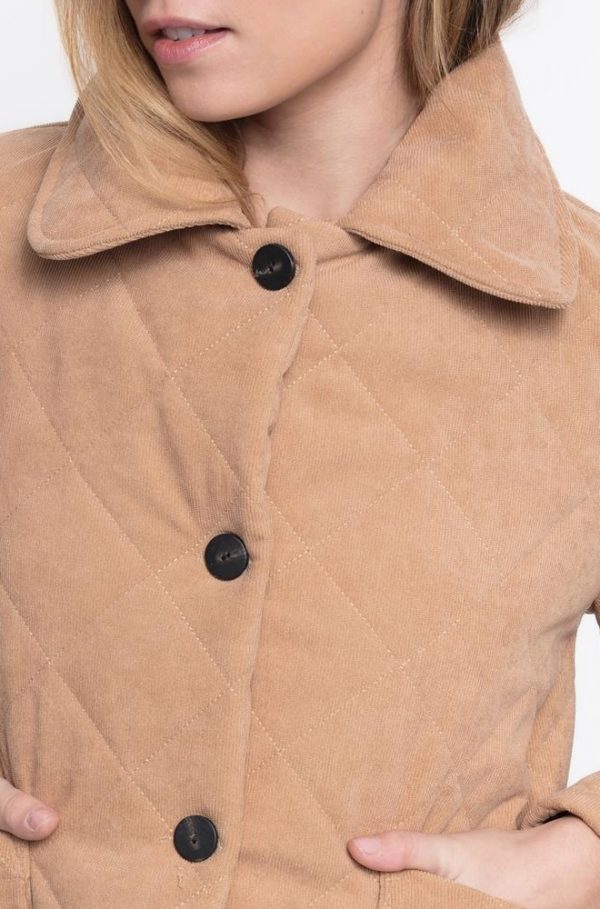 Chaqueta acolchada camel Cms Love | Pana fina y forro