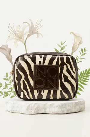 bolso bandolera cebra charol Noco frontal