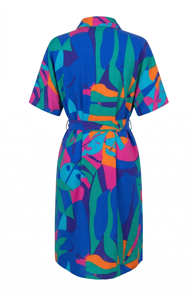 vestido camisero estampado mujer Lylu Meli maniqui espalda