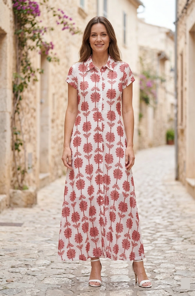 vestido largo floral blanco mujer Lylu Vee