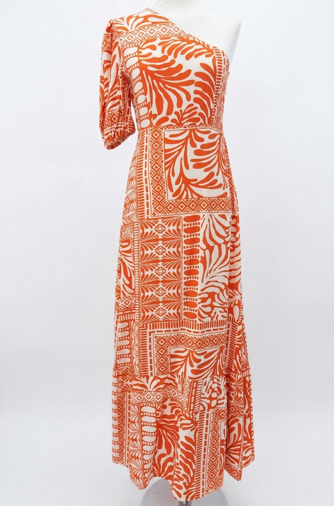 detalle delantero vestido asimétrico Lylu Eos