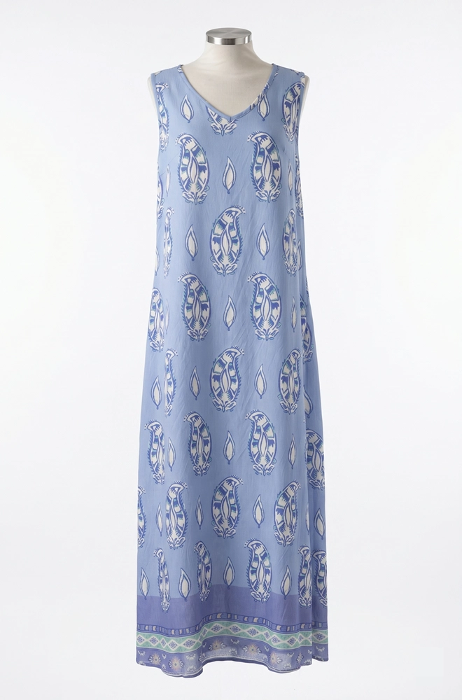 vestido largo paisley azul Lylu Kira sin cinturon