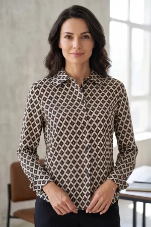 camisa estampada mujer Lylu Valdepeñas geométrica