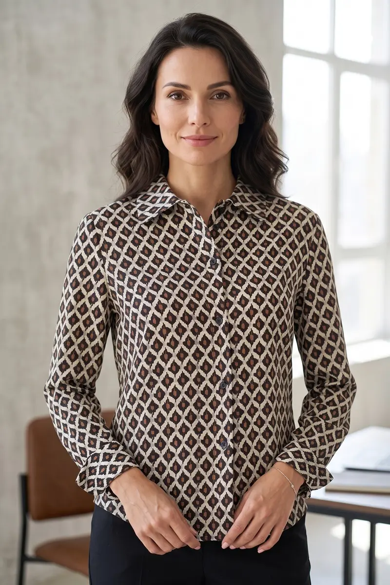 camisa estampada mujer Lylu Valdepeñas geométrica