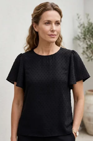 blusa negra demujer Duna frontal