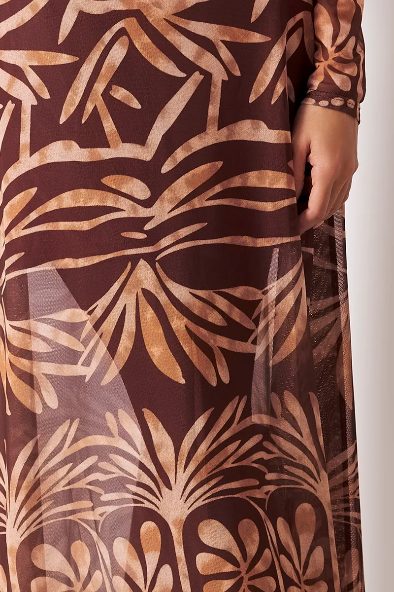 detalle estampado étnico floral vestido largo mujer Lylu Tarancón