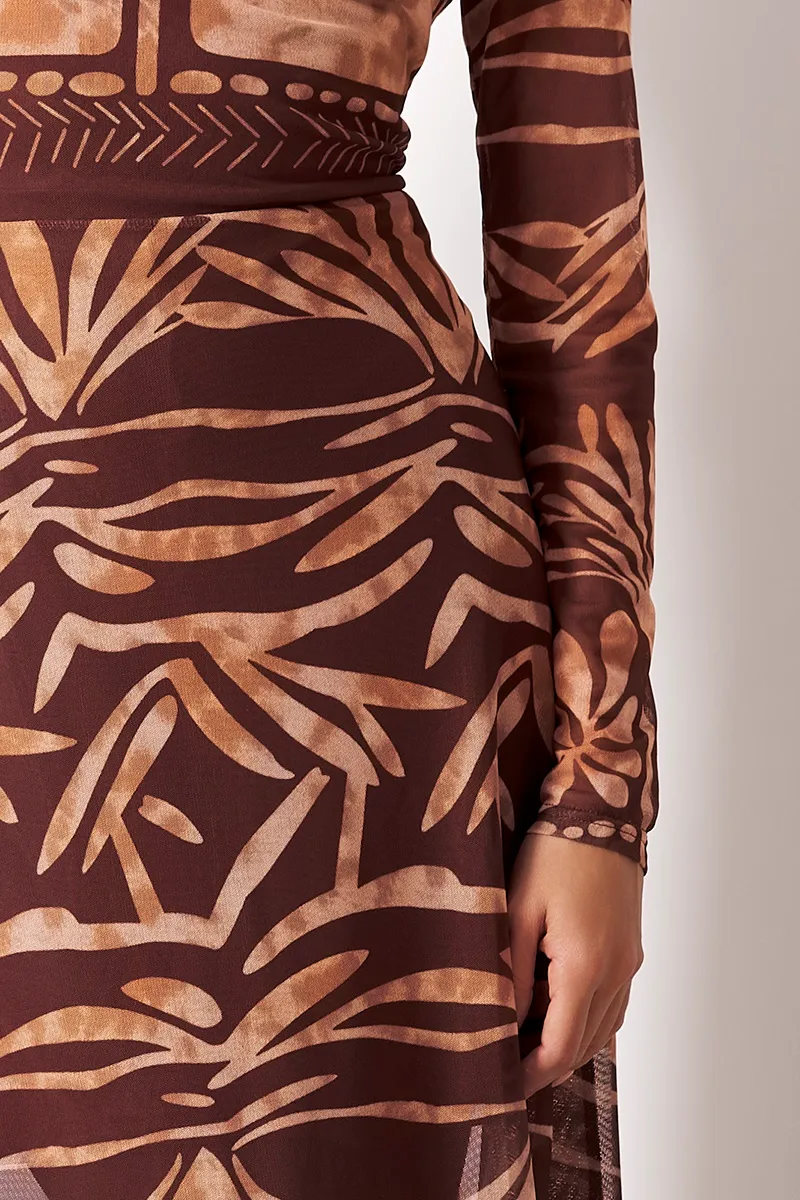detalle manga vestido largo estampado mujer Lylu Tarancón