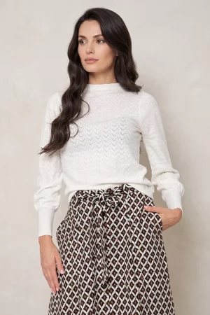 jersey blanco roto mujer Lylu Pinto calado