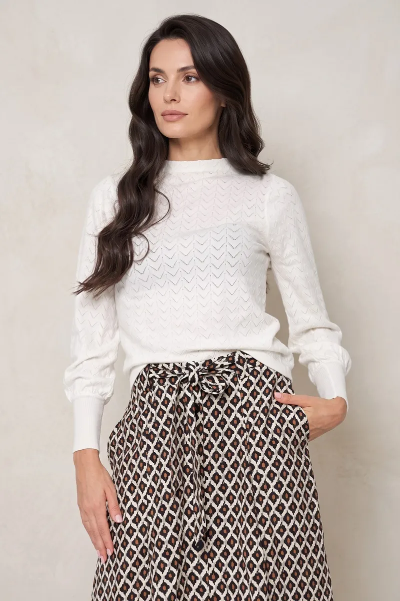 jersey blanco roto mujer Lylu Pinto calado