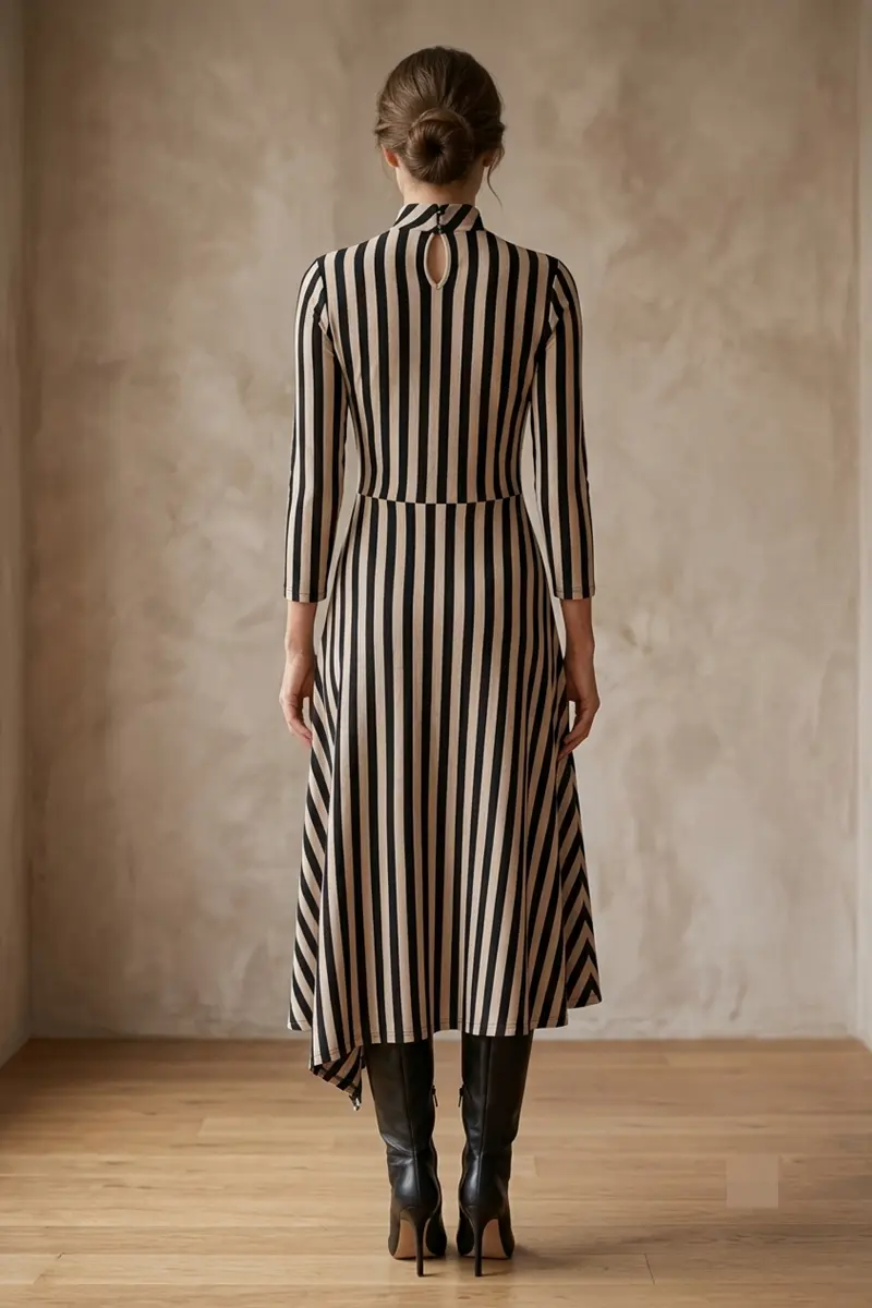 Vestido asimétrico mujer Manzanares Lylu vista trasera